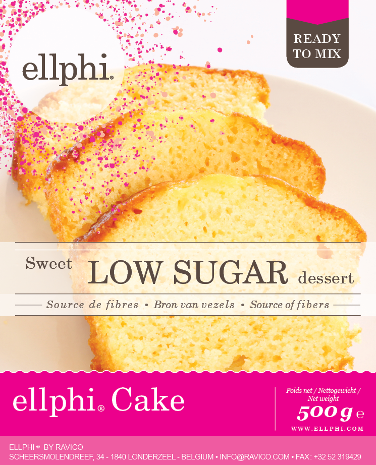 ELLPHI - CAKE MIX POEDER (MET SUIKERVERVANGER) 6X500 GRAM